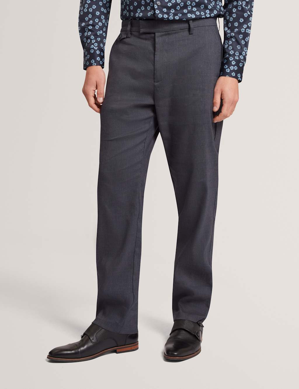 Ted Baker Men's Regular Fit Linen Rich Trousers - 36 - Navy - Available at M&S