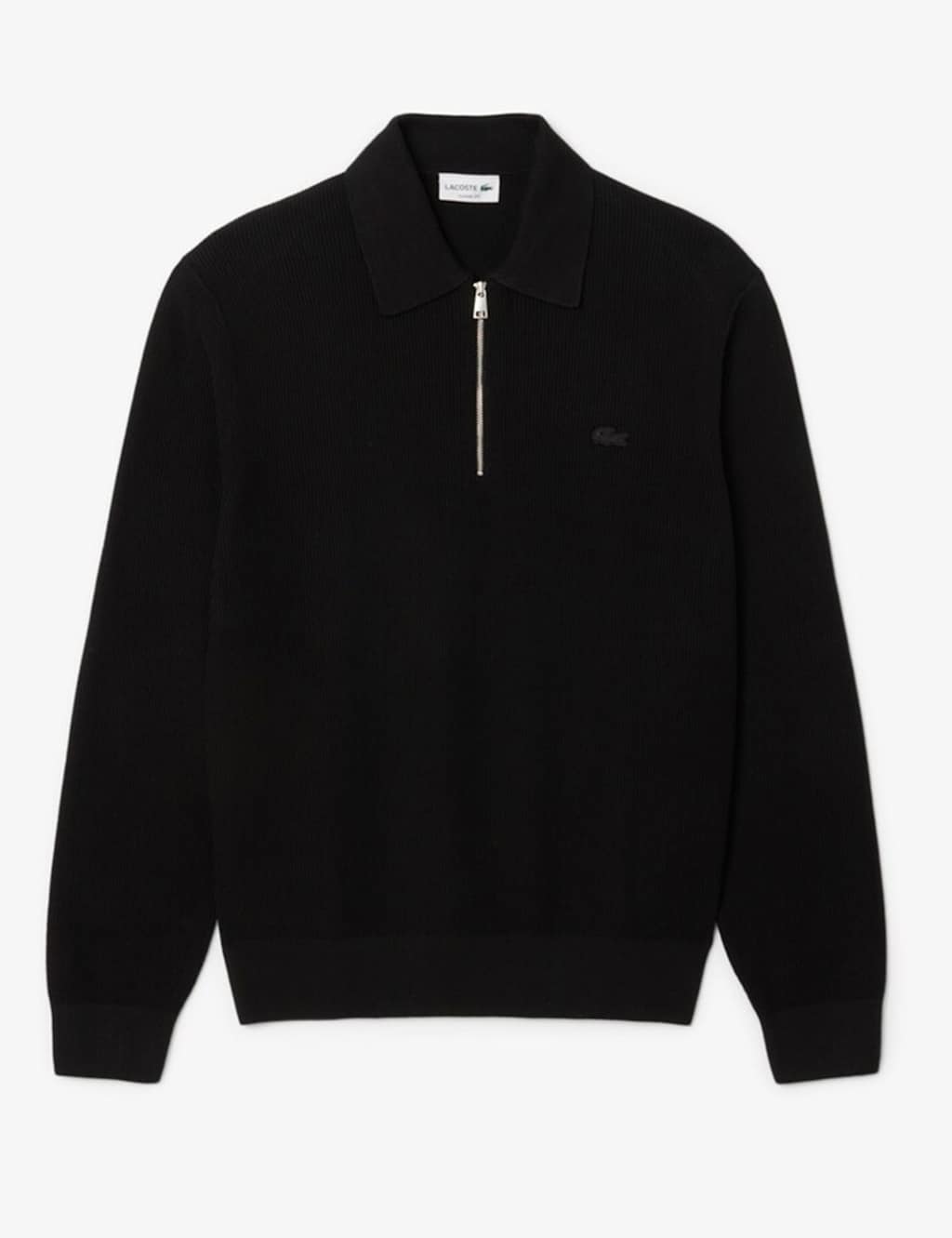 Lacoste Half Zip Knitted Polo Shirt Black