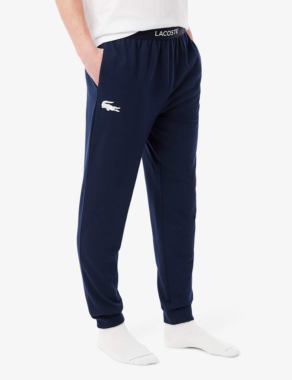 Lacoste Cotton Rich Cuffed Loungewear Bottoms Navy