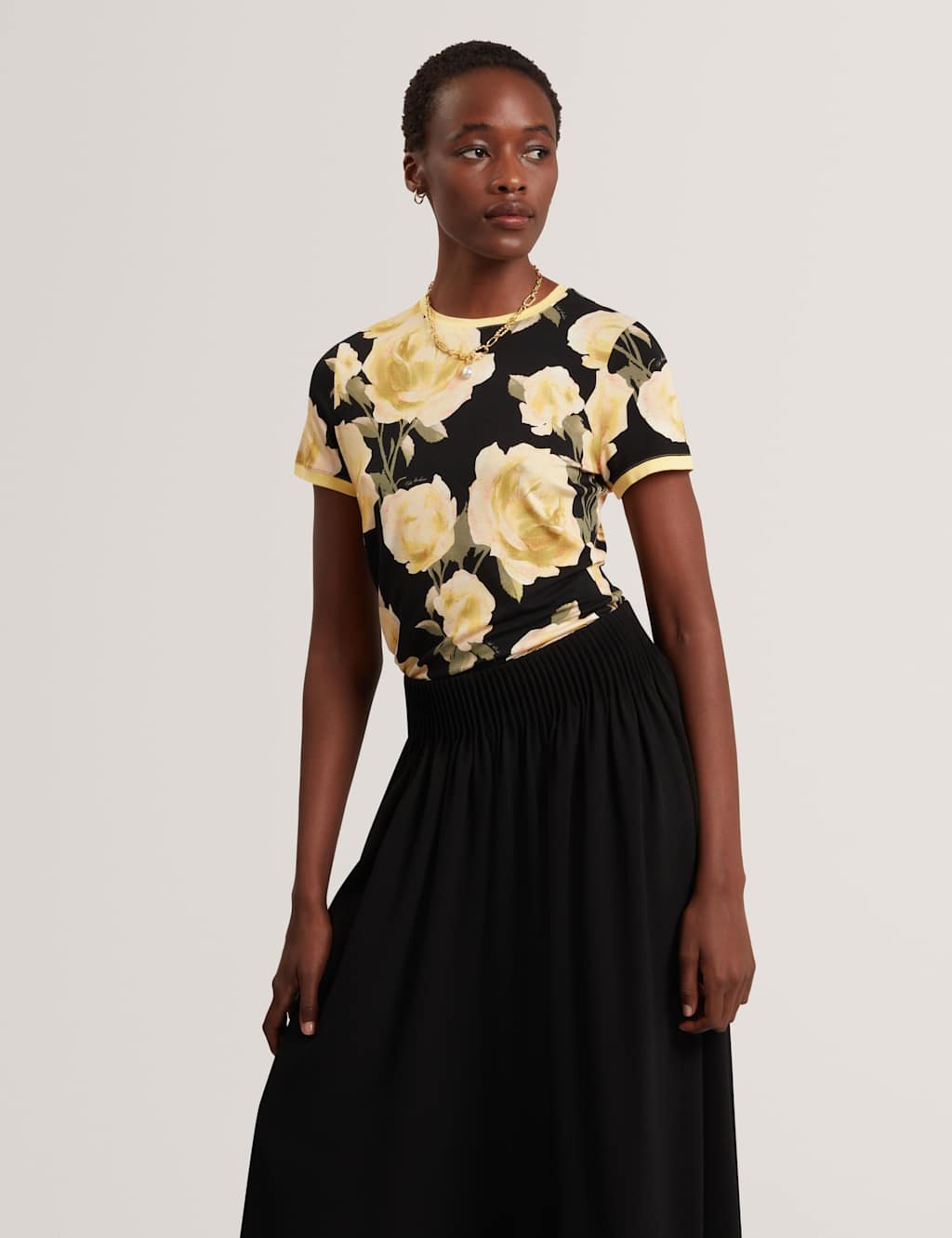 Ted Baker Women's Floral T-Shirt - 16 - Black - Available at M&S