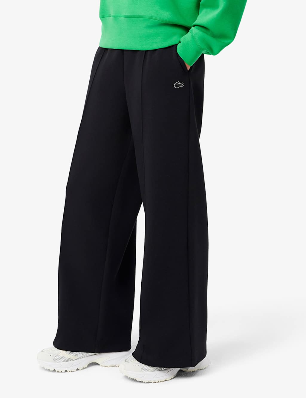 Lacoste Cotton Rich Wide Leg Joggers Black