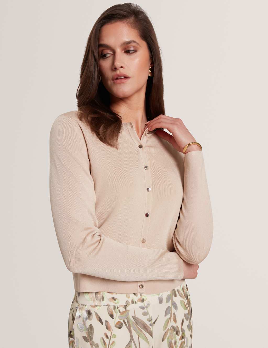 Ted Baker Women's Knitted Crew Neck Cardigan - 10 - Natural - Available at M&S