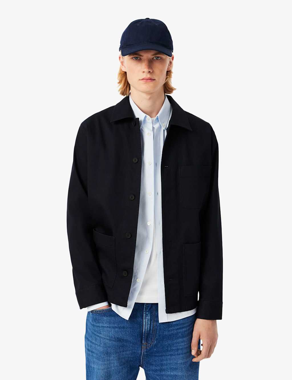 Lacoste Regular Fit Cotton Rich Overshirt Navy