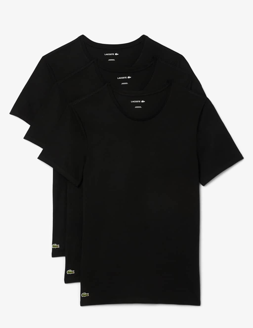 Lacoste 3pk Pure Cotton T-Shirts Black