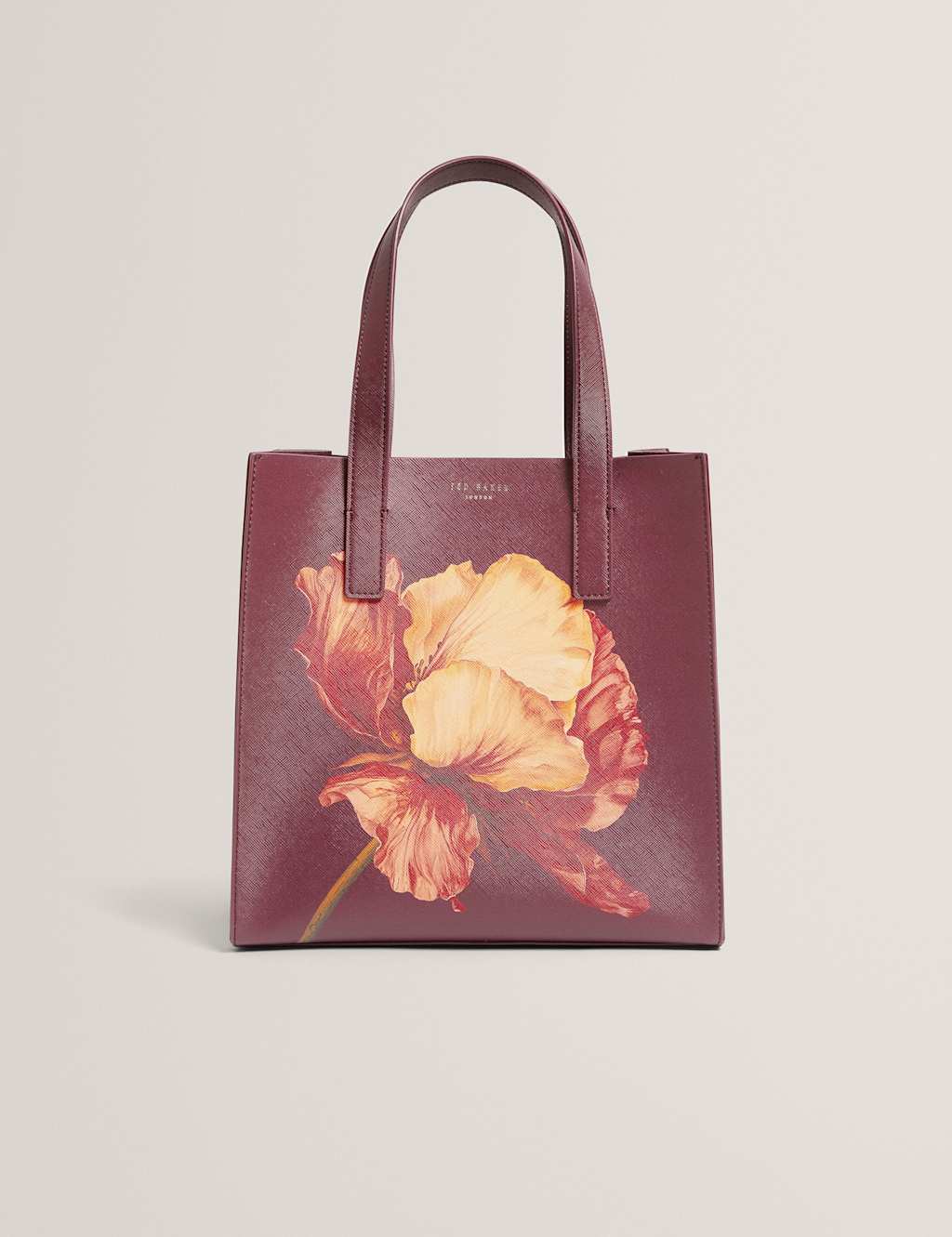 Ted Baker Women's Faux Leather Floral Tote Bag - Burgundy - Available at M&S
