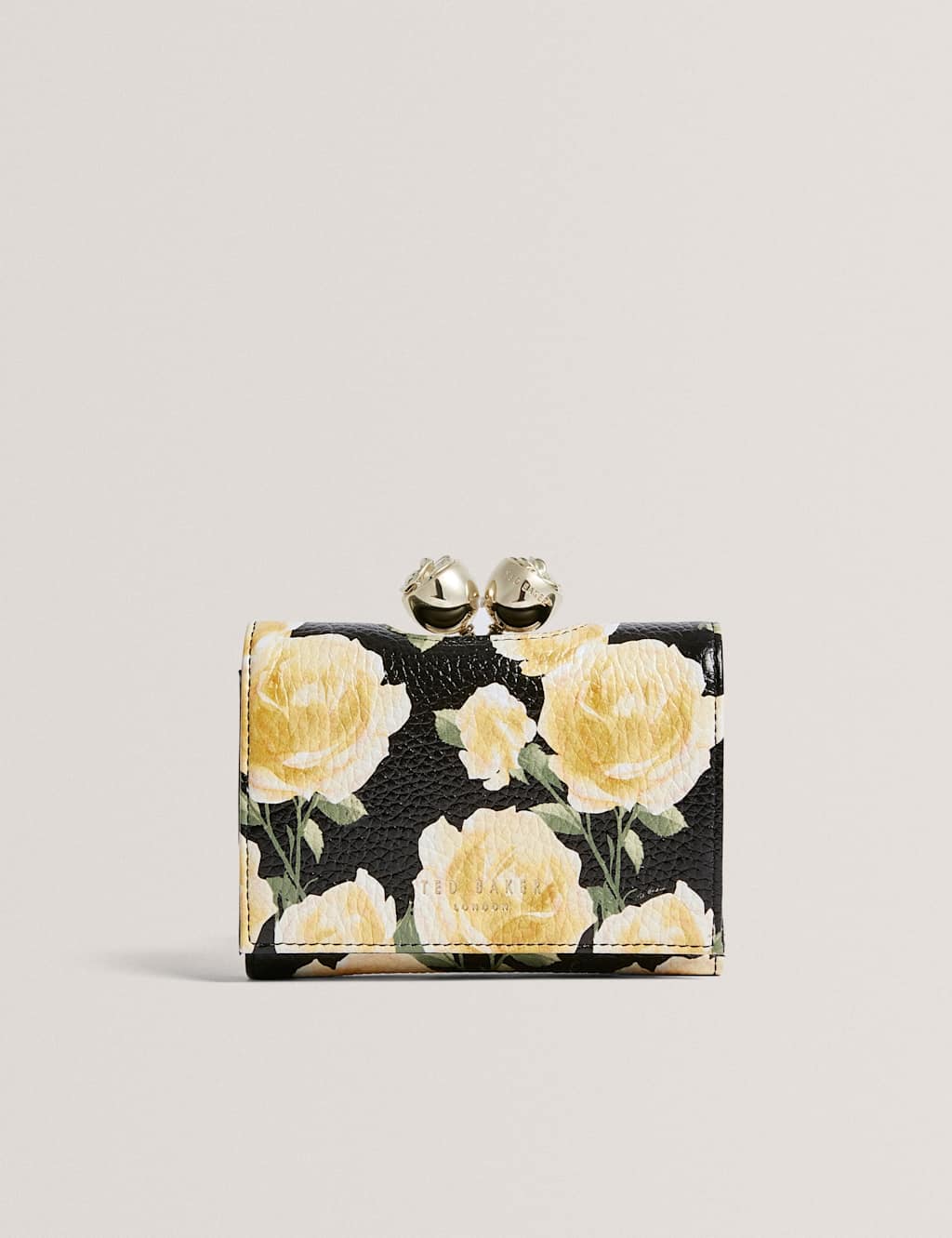 Ted Baker Women's Leather Floral Bobble Clasp Purse - Black - Available at M&S