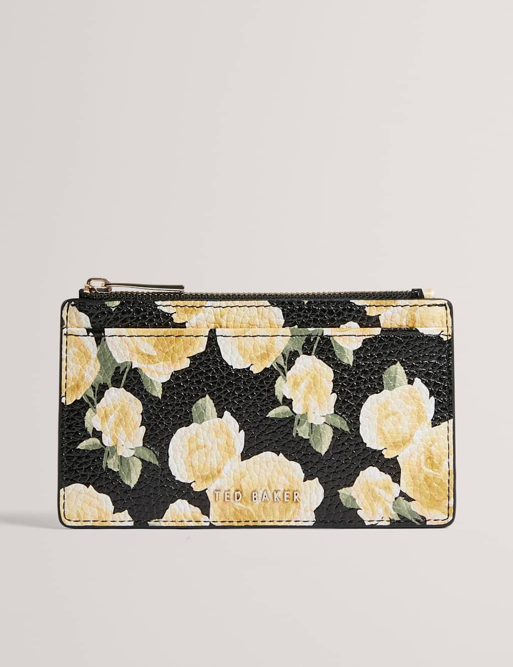 Ted Baker Women's Leather Floral Card Holder - Black - Available at M&S