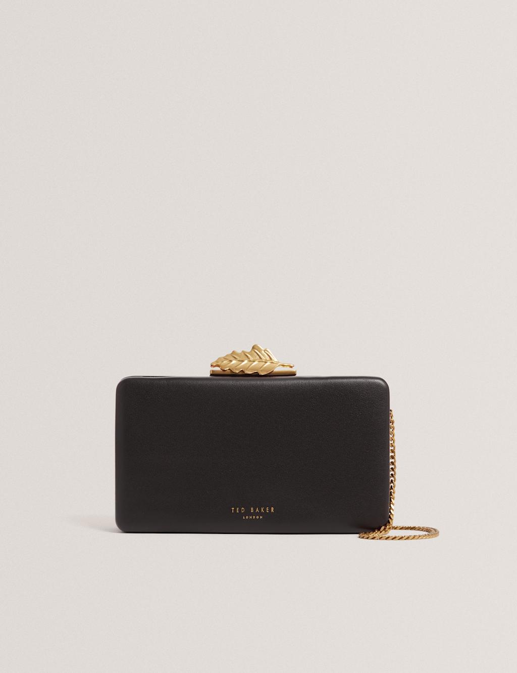 Ted Baker Women's Leaf Detail Chain Strap Clutch Bag - Black - Available at M&S