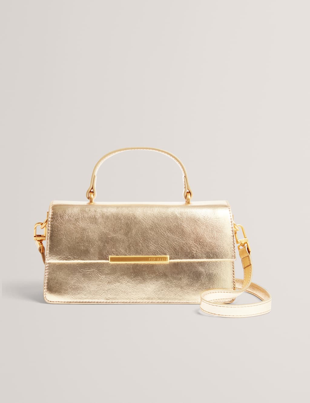 Ted Baker Women's Metallic Elongated Cross Body Bag - Gold - Available at M&S