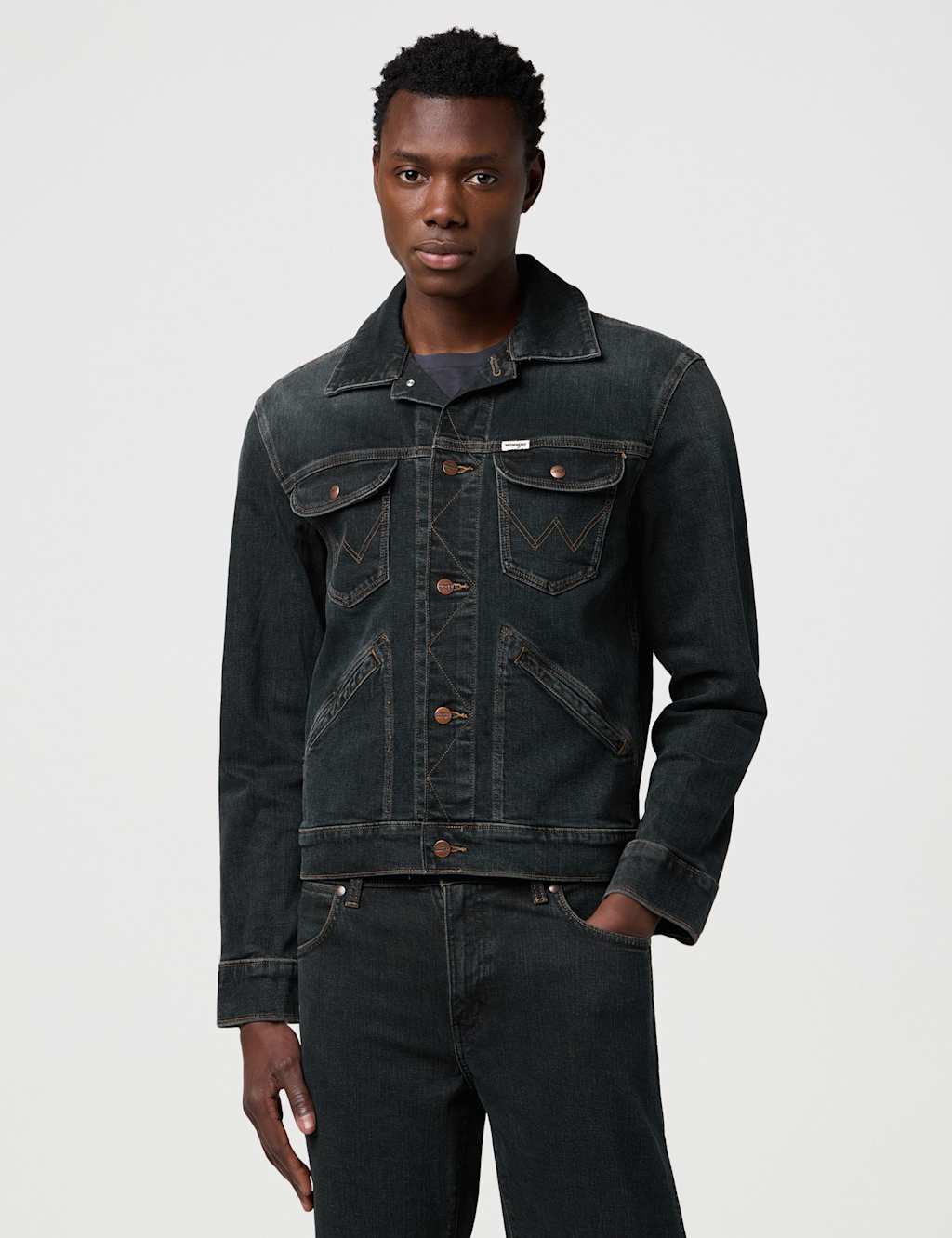 Wrangler 124MJ Denim Jacket Blue Denim