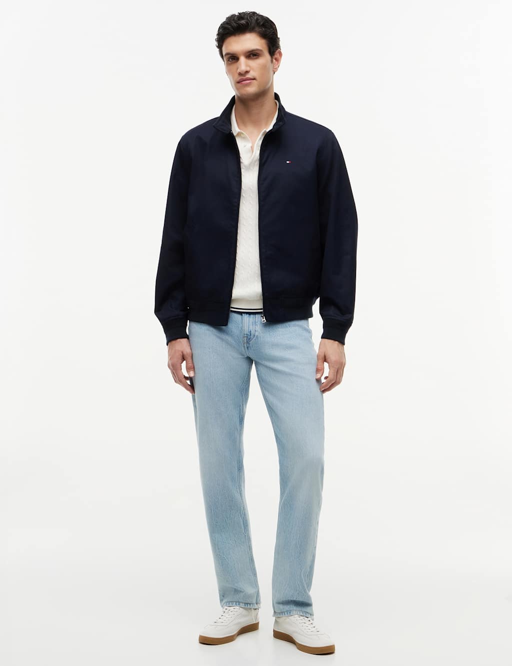 Tommy Hilfiger Men's Pure Cotton Harrington Jacket - L - Navy - Available at M&S