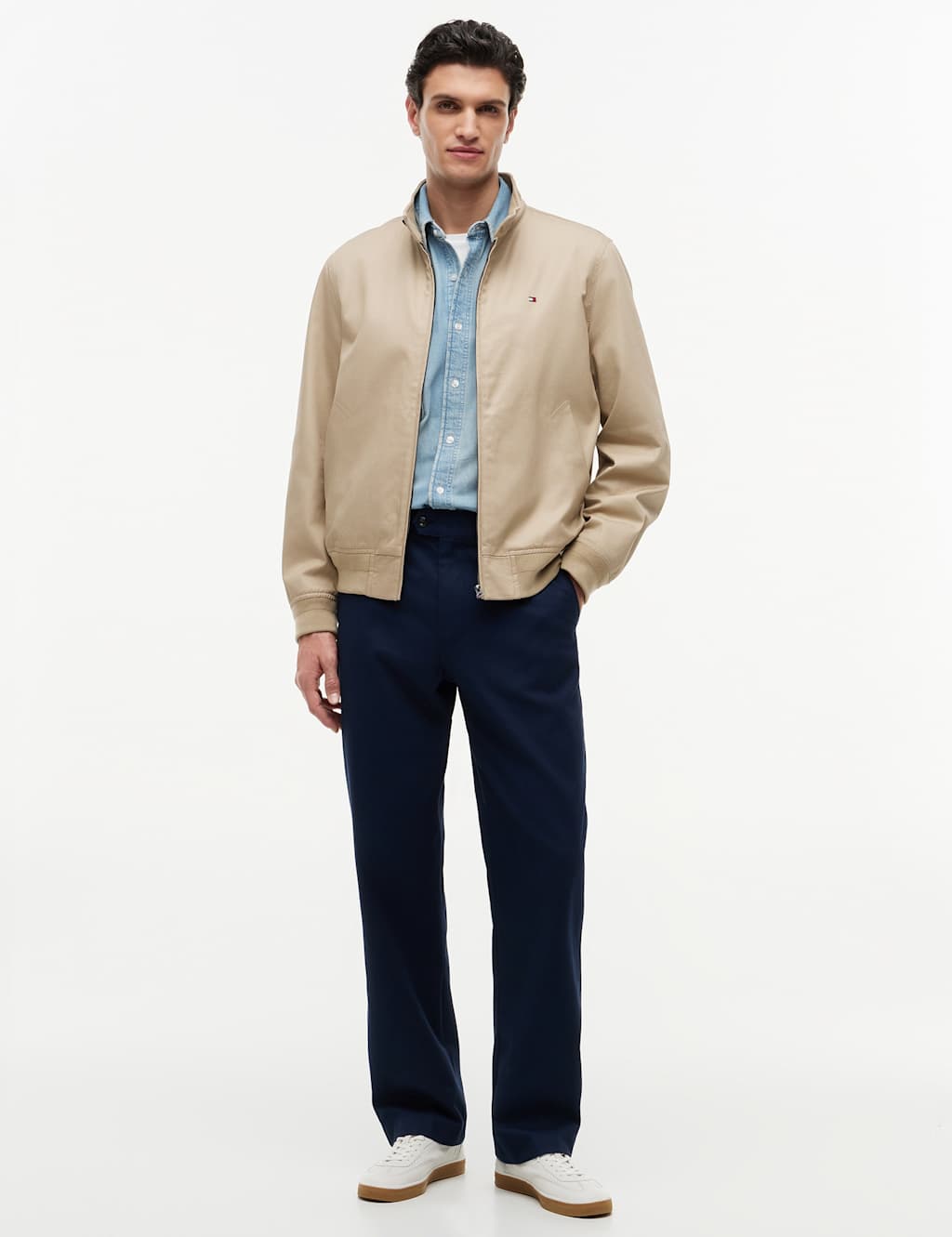 Tommy Hilfiger Men's Pure Cotton Harrington Jacket - M - Beige - Available at M&S