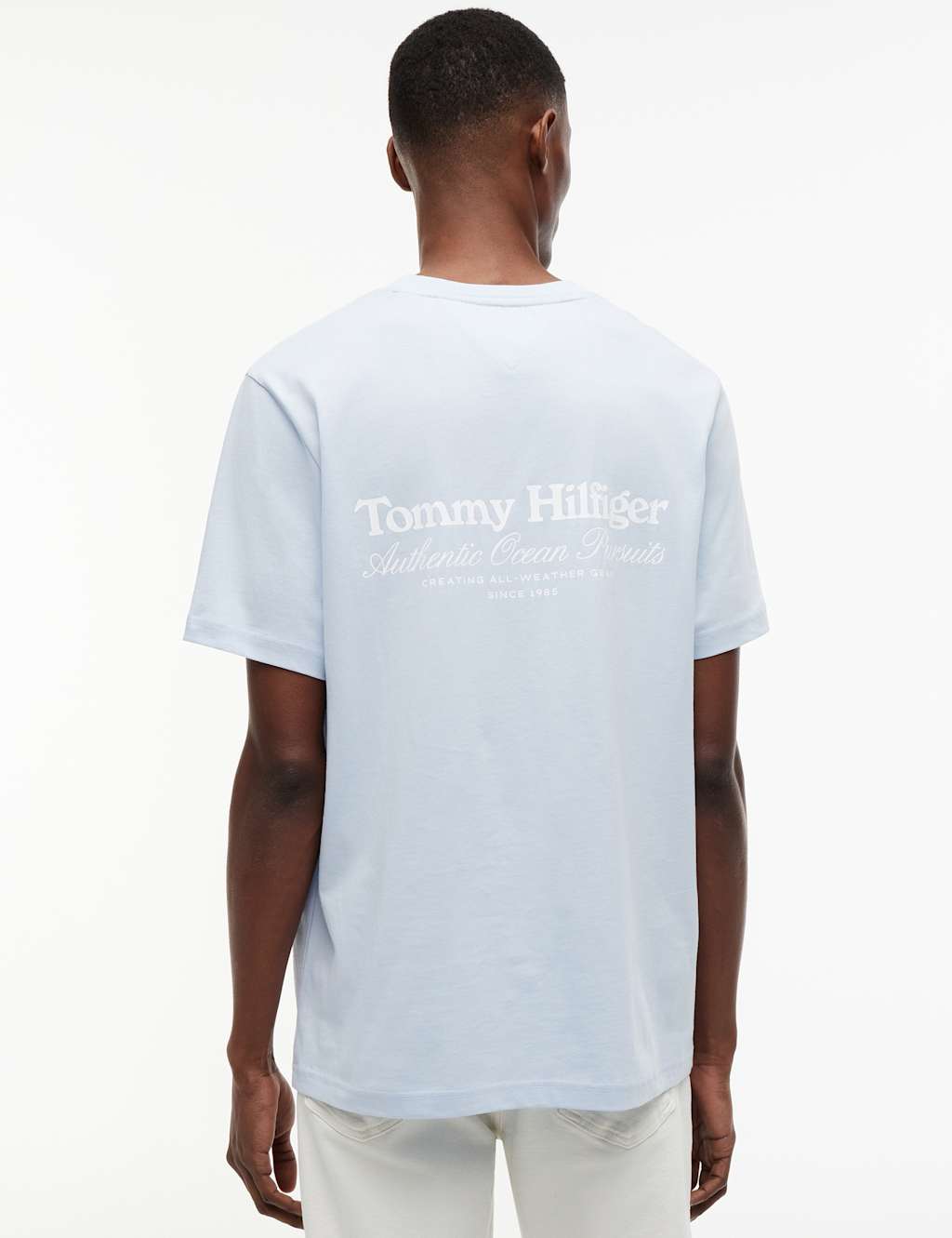 Tommy Hilfiger Men's Pure Cotton Nautical Back Graphic T-Shirt - XL - Blue - Available at M&S
