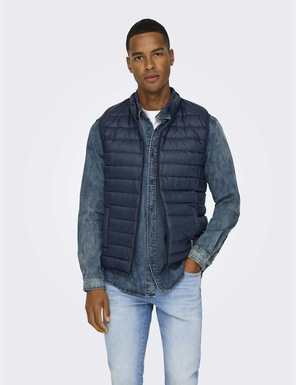 ONLY & SONS Padded Gilet Navy