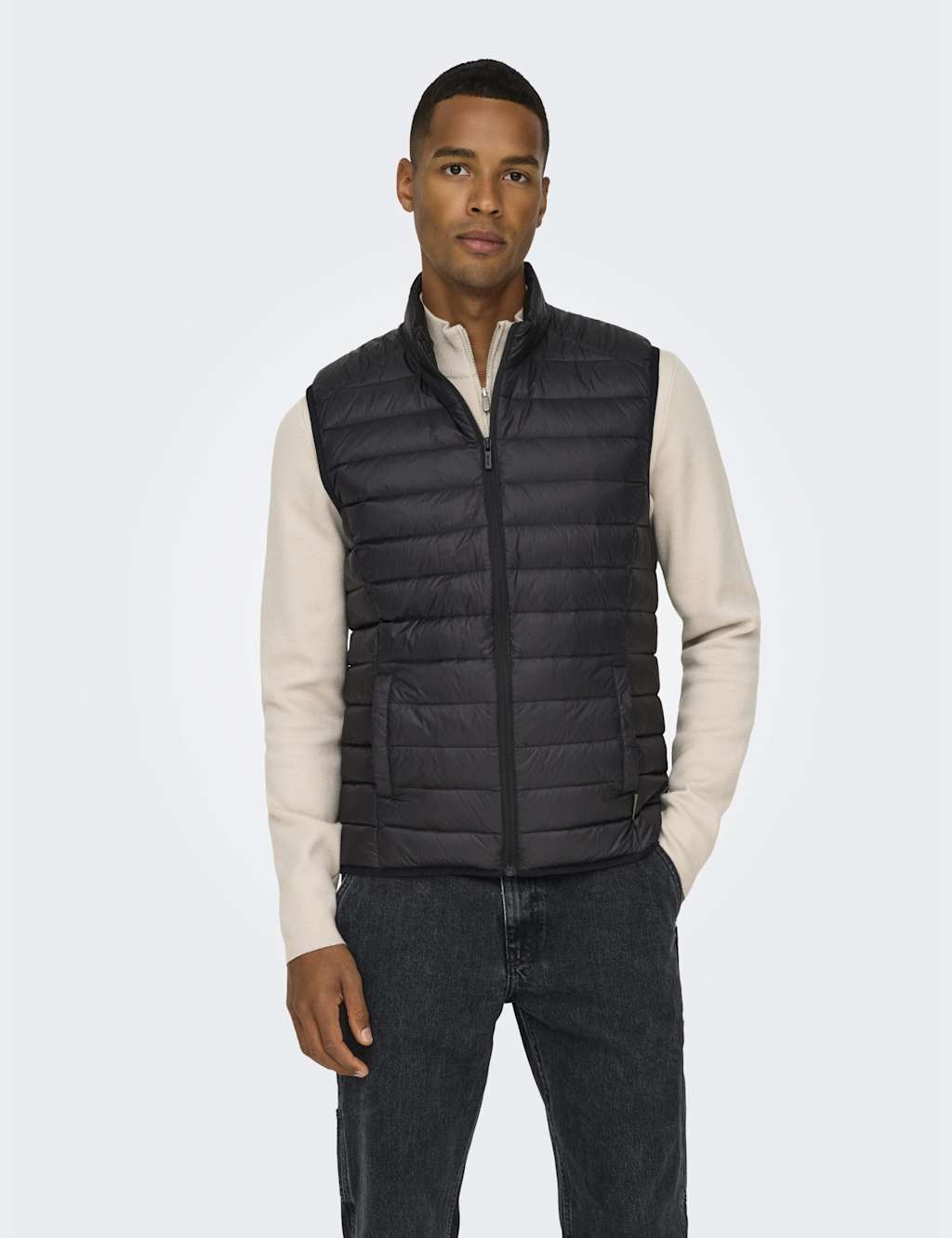 ONLY & SONS Padded Gilet Black