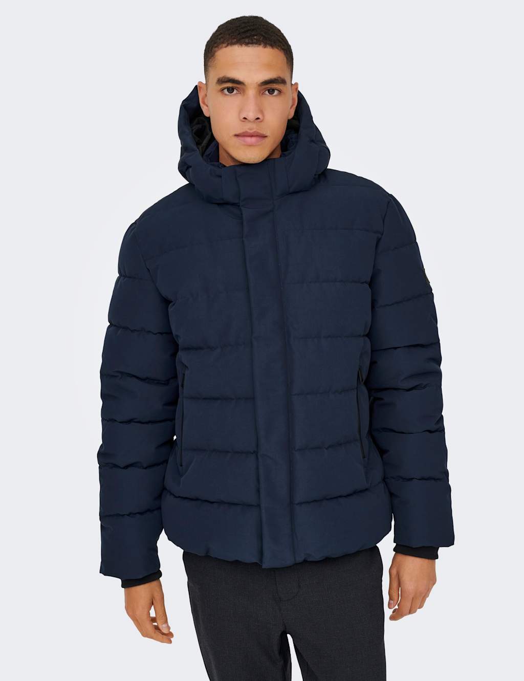 ONLY & SONS Hooded Puffer Jacket Navy