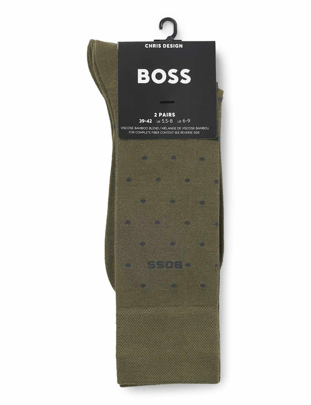 Boss Men's 2 Pack Spot Socks - 5½ -8 - Khaki - Available at M&S