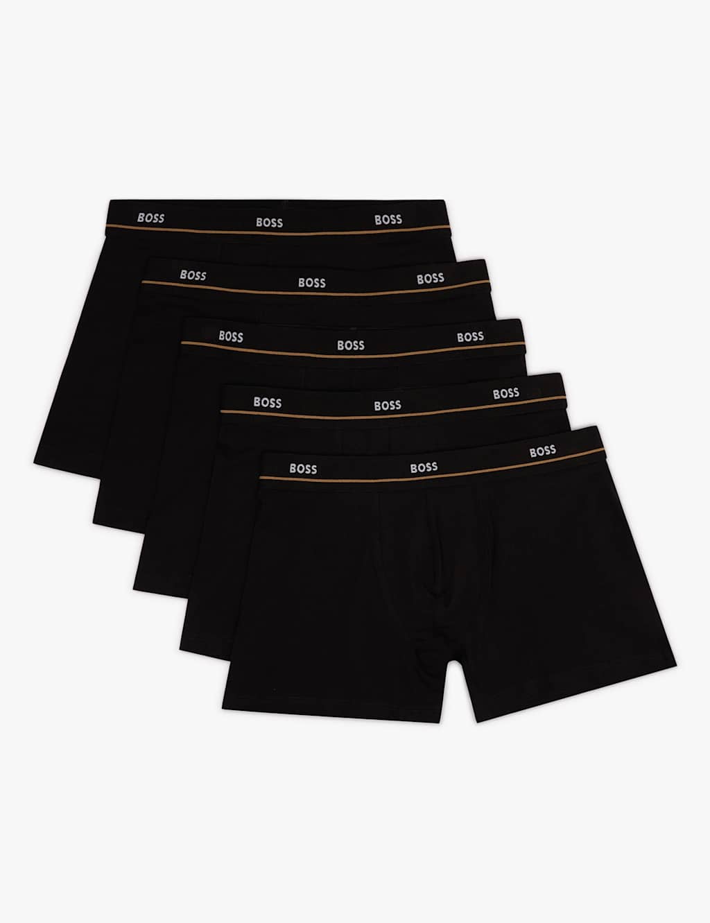 Boss Men's 5 Pack Essential Cotton Rich Trunks - XL - Black - Available at M&S