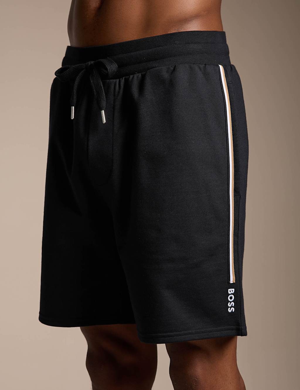 Boss Men's Iconic Elasticated Waist Jersey Shorts - L - Black - Available at M&S