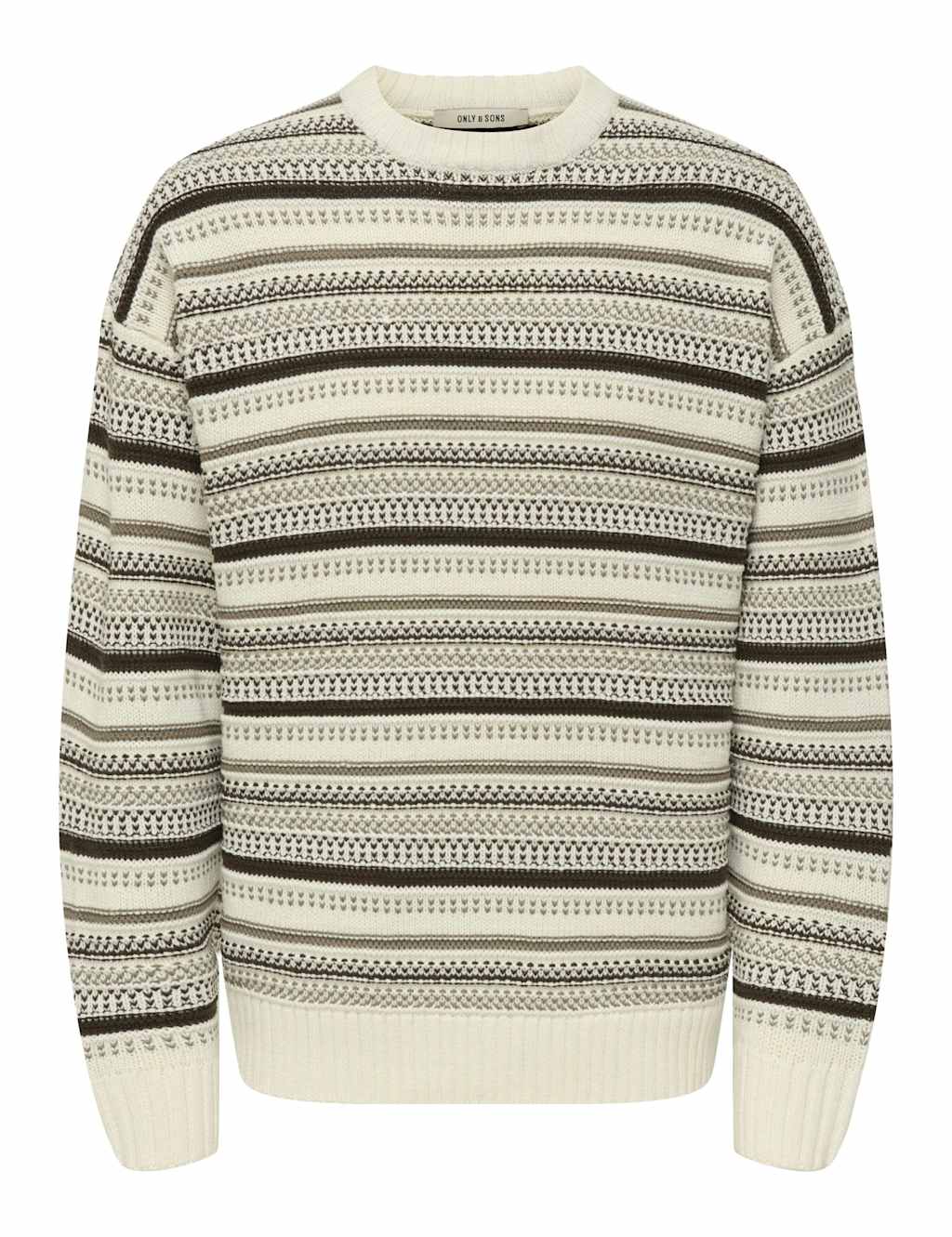 ONLY & SONS Cotton Rich Striped Crew Neck Jumper Multi