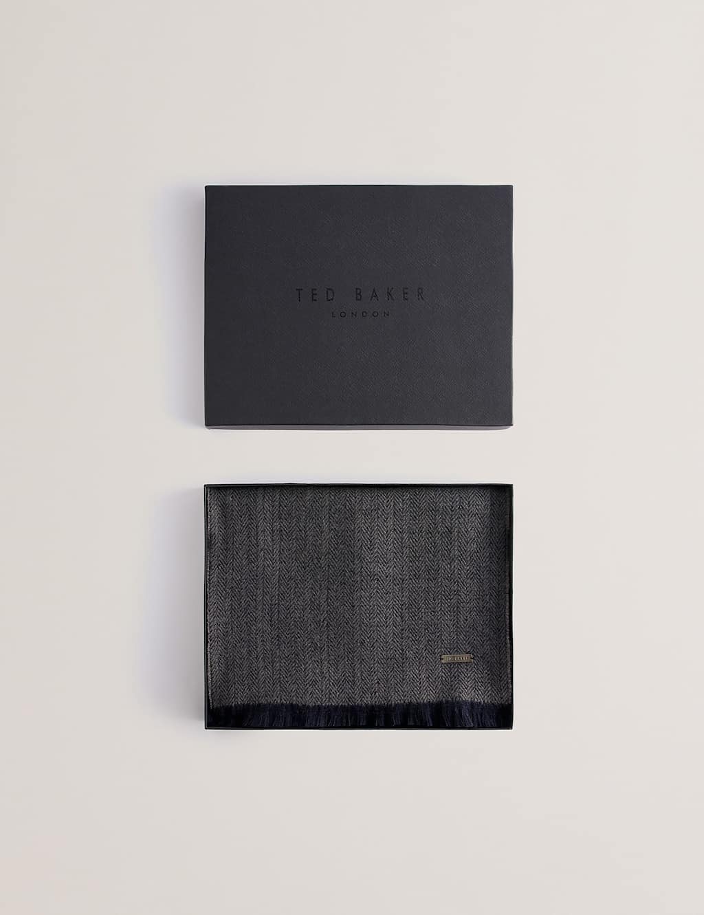 Ted Baker Herringbone Scarf Navy