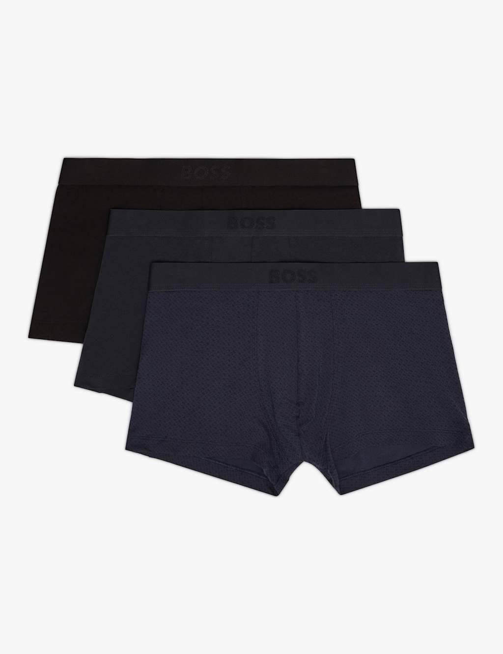 Men's Boss One 3 Pack Cotton Rich Trunks - 2XL - Navy Mix - Available at M&S