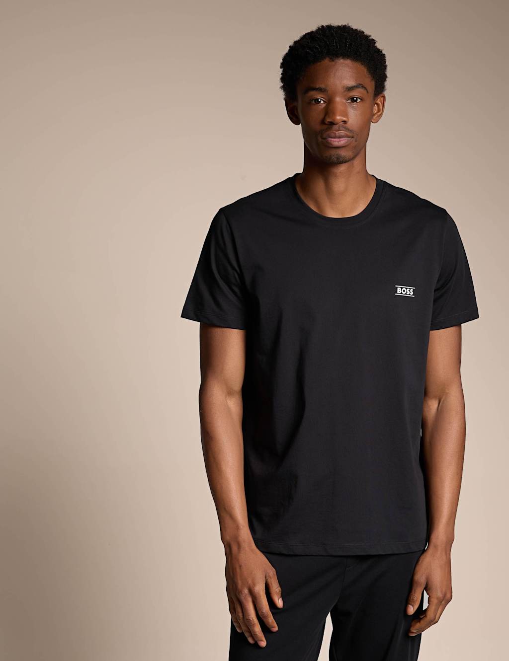 Boss Men's Pure Cotton Crew Neck T-Shirt - M - Black - Available at M&S