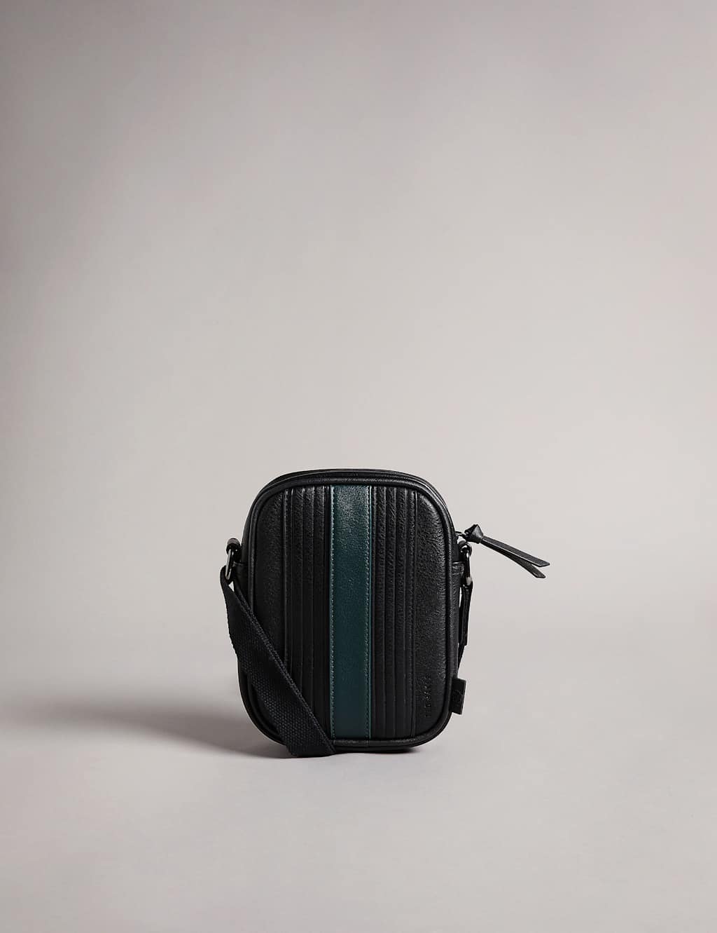 Ted Baker Striped Messenger Bag Black