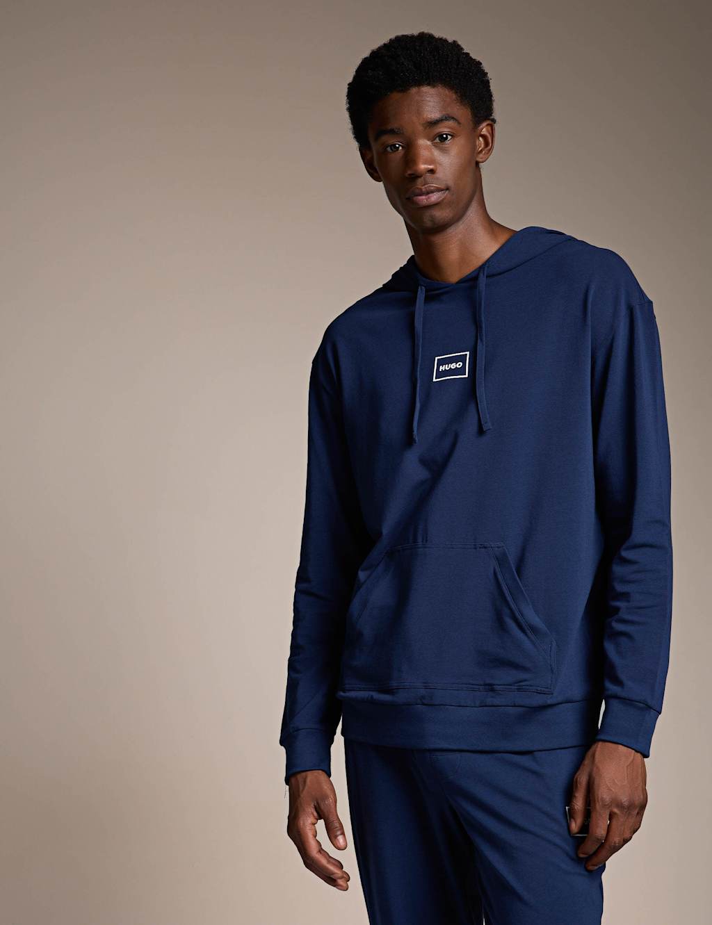Hugo Men's Cotton Rich Lounge Hoodie - XL - Navy - Available at M&S