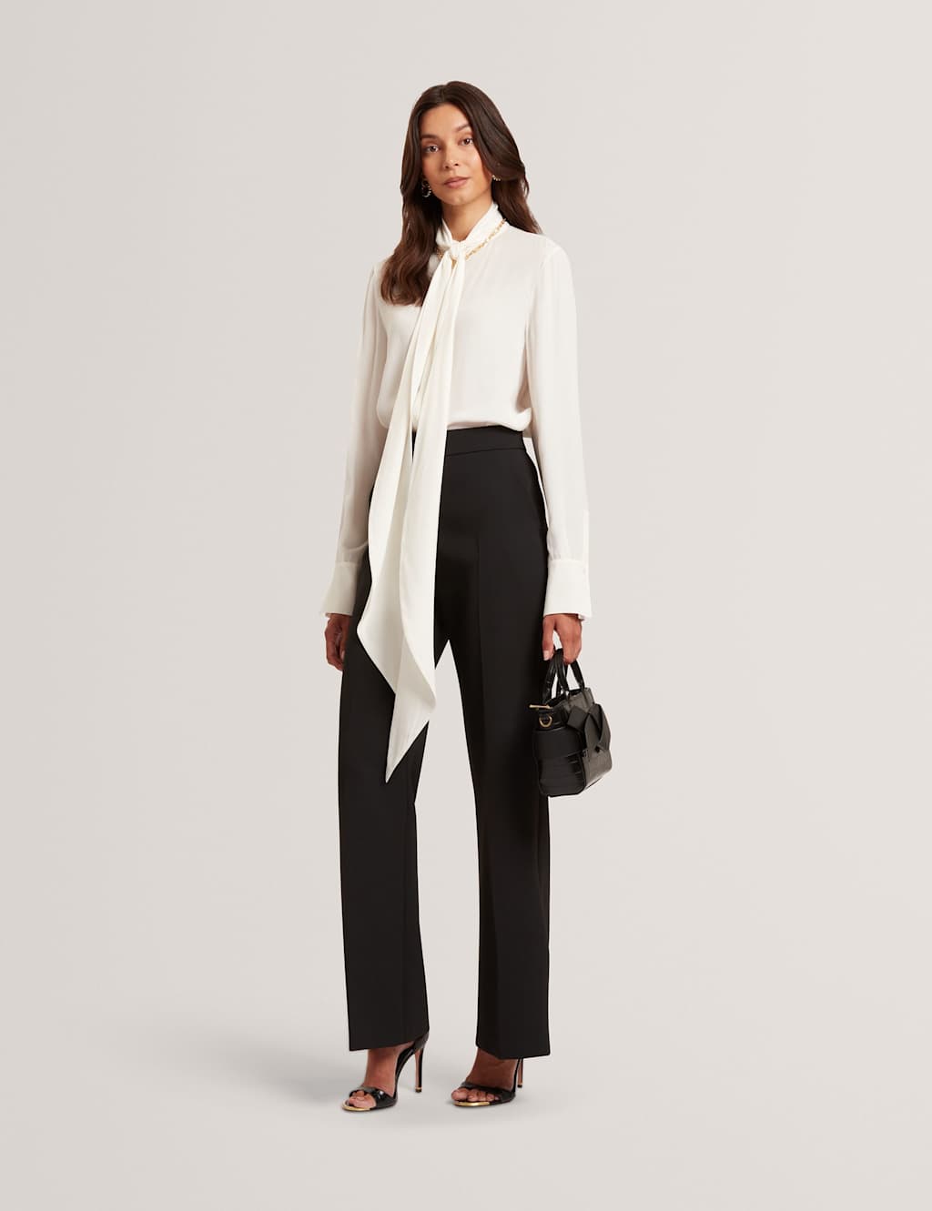 Ted Baker Tailored Kick Flare Trousers Black
