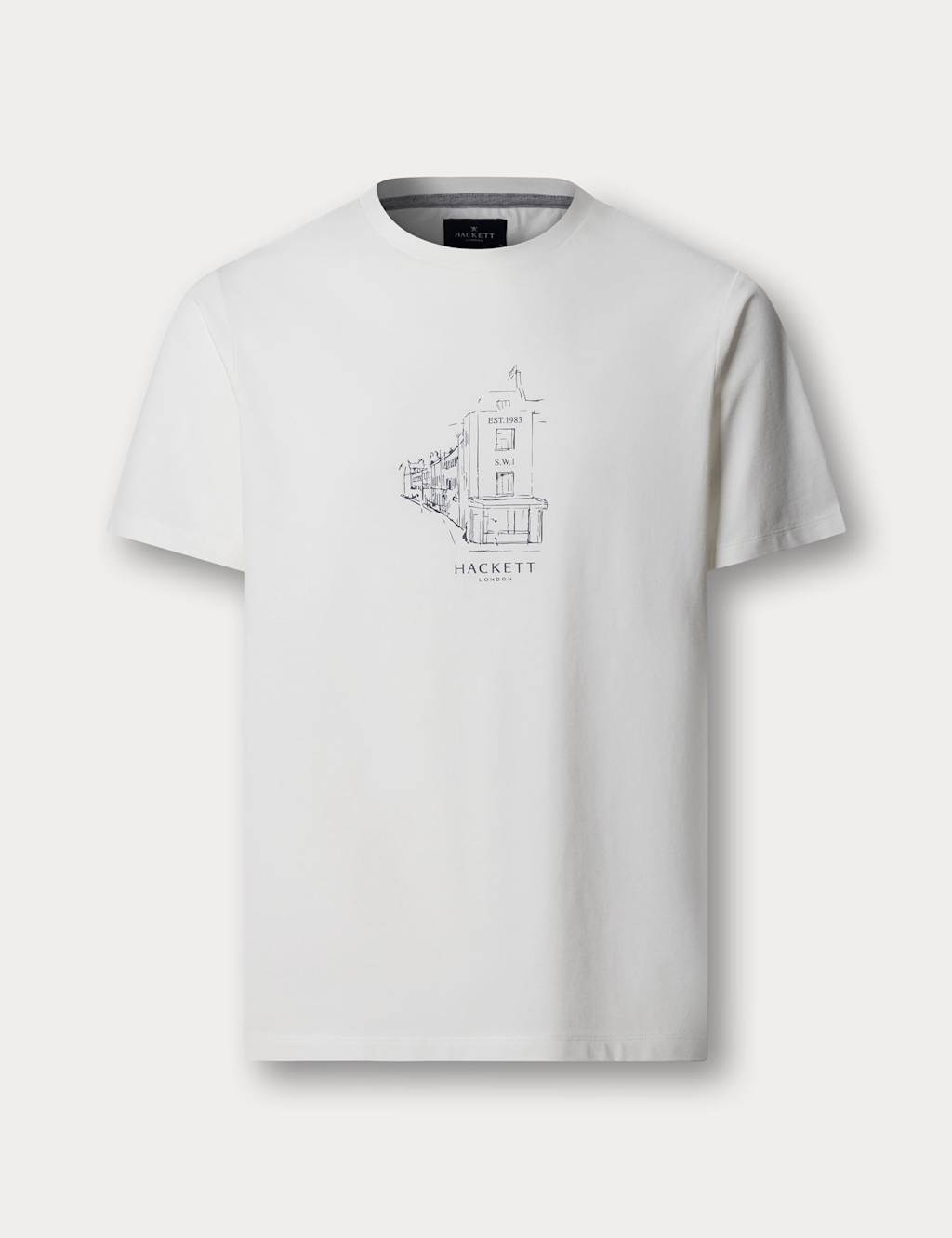 Hackett Men's Pure Cotton Graphic T-Shirt - M - White Mix - Available at M&S