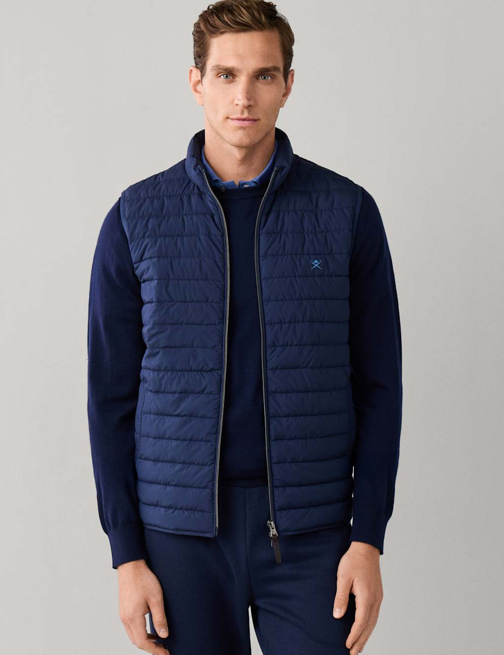 Hackett Men's Lightweight Padded Gilet - L - Navy - Available at M&S