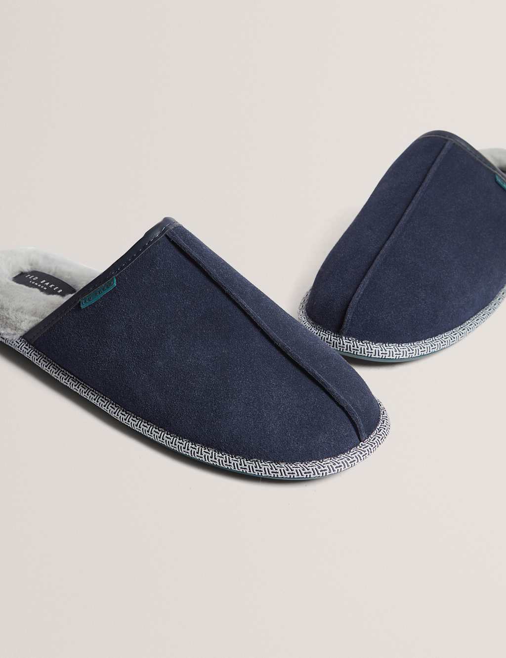 Ted Baker Suede Mule Slippers Dark Blue