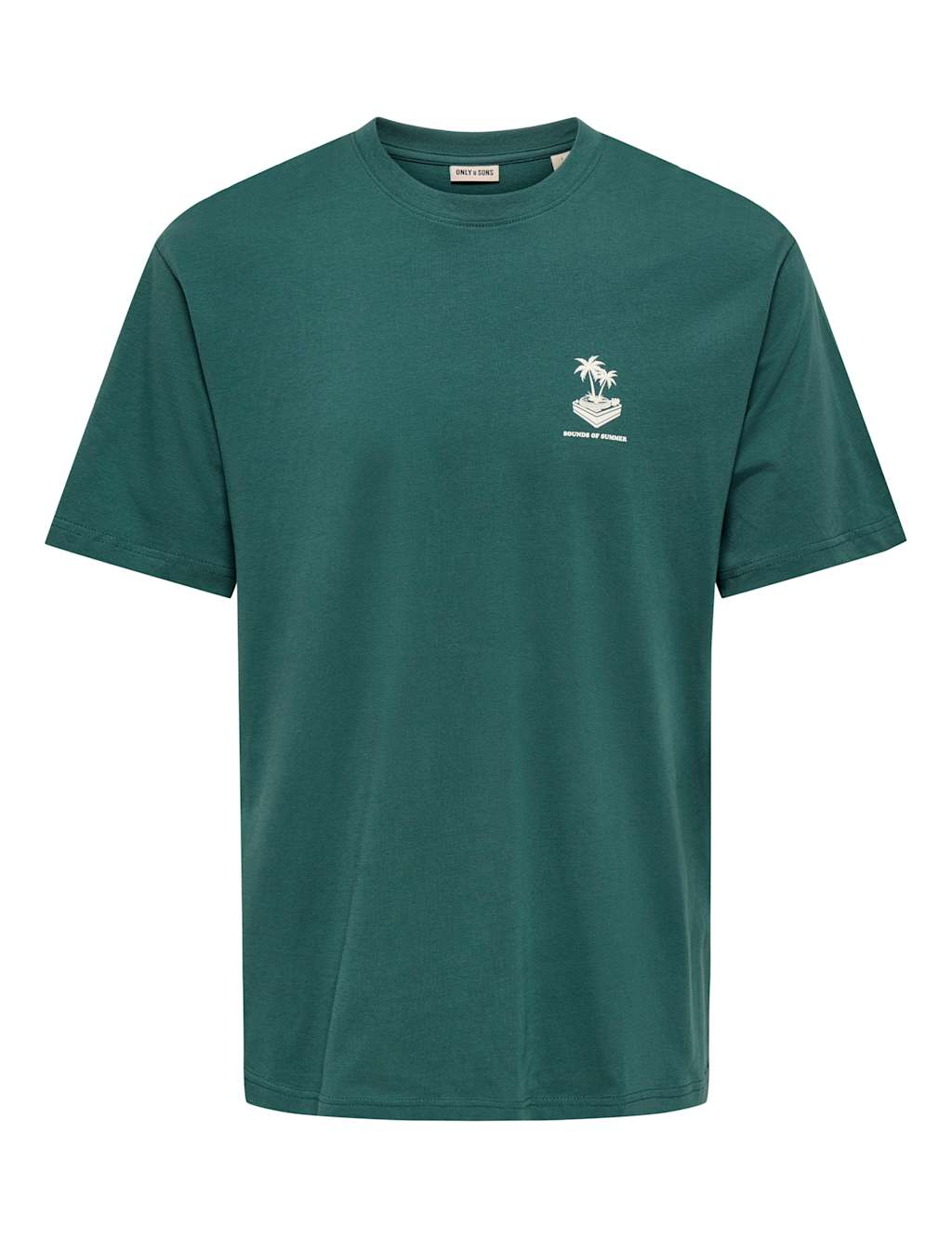 Only & Sons Men's Pure Cotton Sounds of Summer T-Shirt - S - Green Mix - Available at M&S