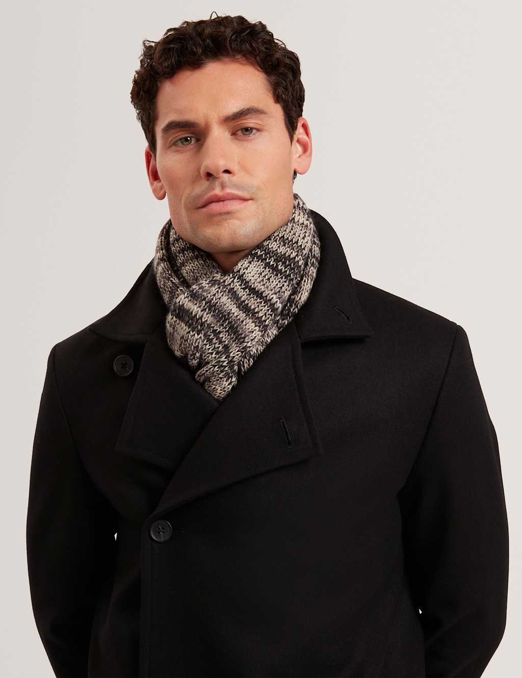Ted Baker Cotton Rich Knitted Scarf Grey