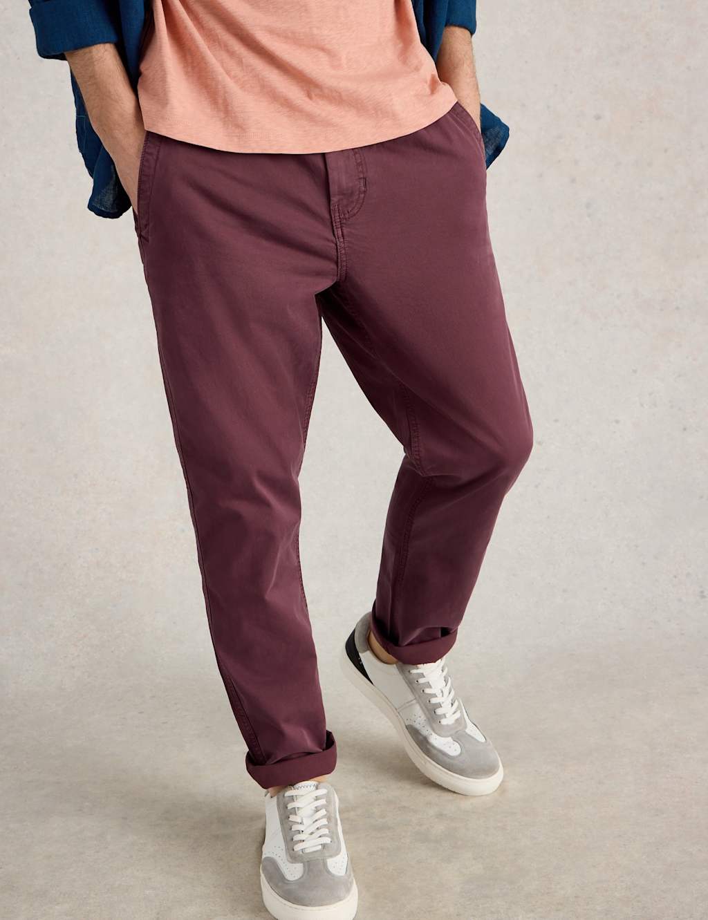 Straight Fit Elasticated Waist Trousers