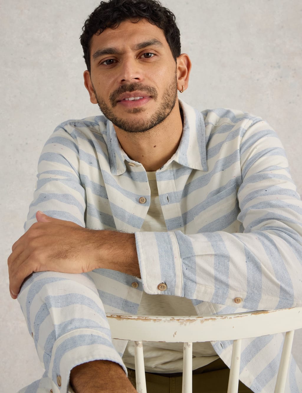 Easy Iron Pure Cotton Striped Shirt