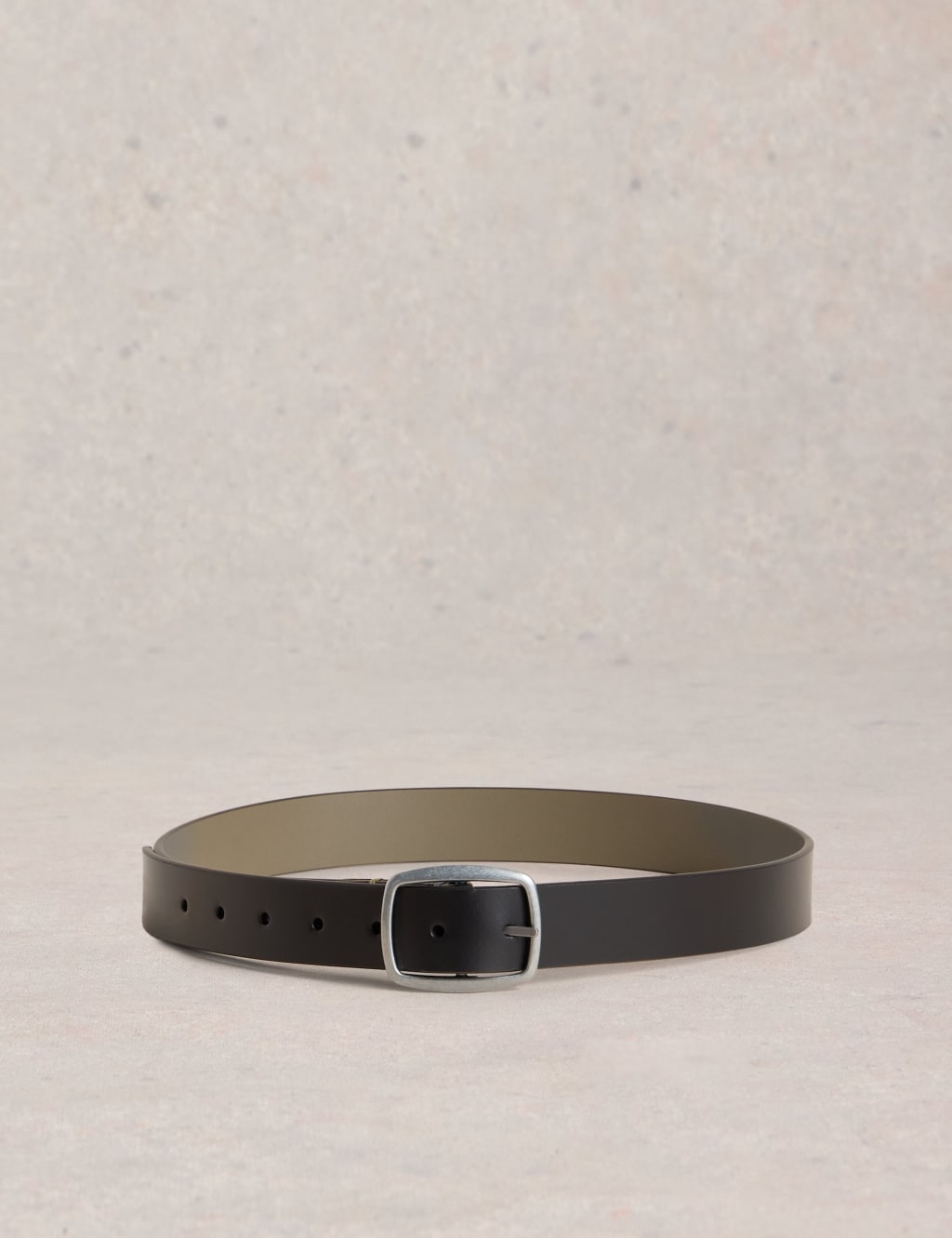 Leather Reversible Rectangular Buckle Belt