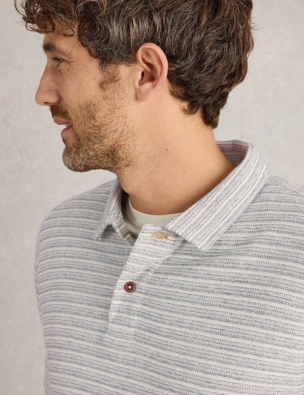 Pure Cotton Striped Polo Shirt