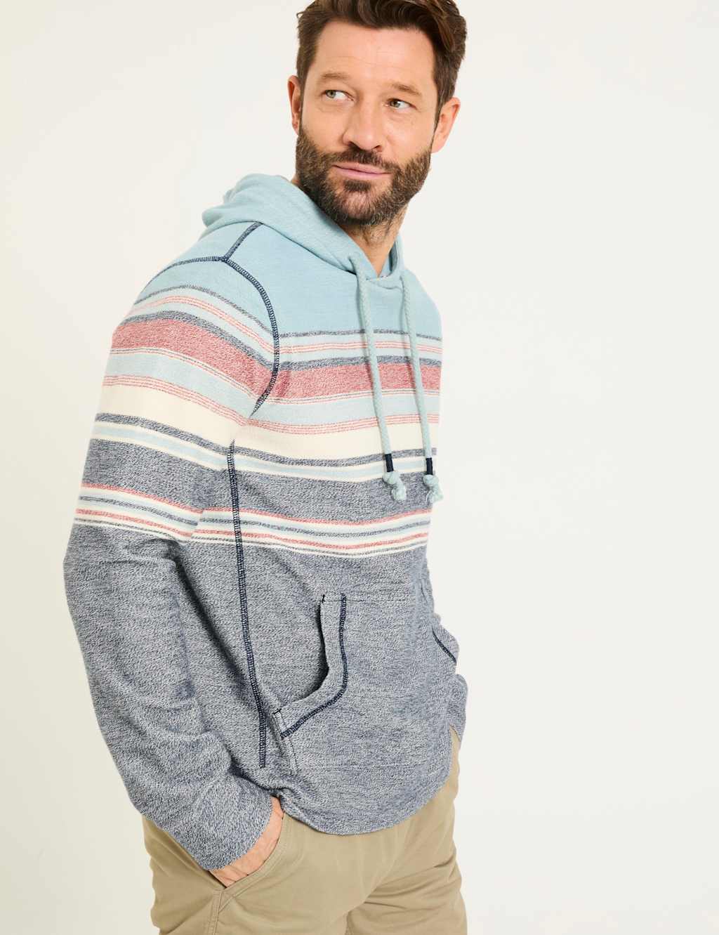Pure Cotton Striped Hoodie