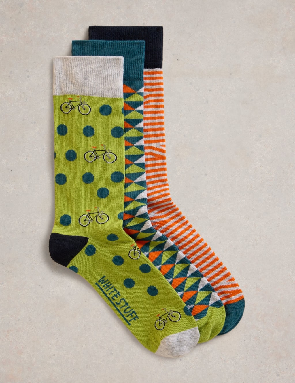 3 Pack Assorted Cotton Rich Socks