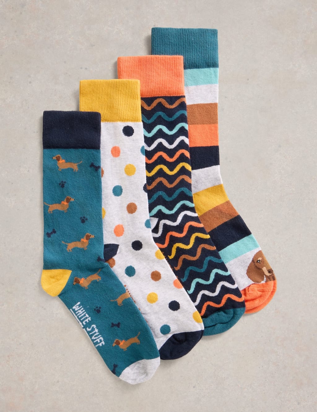 4pk Patterned Cotton Rich Socks