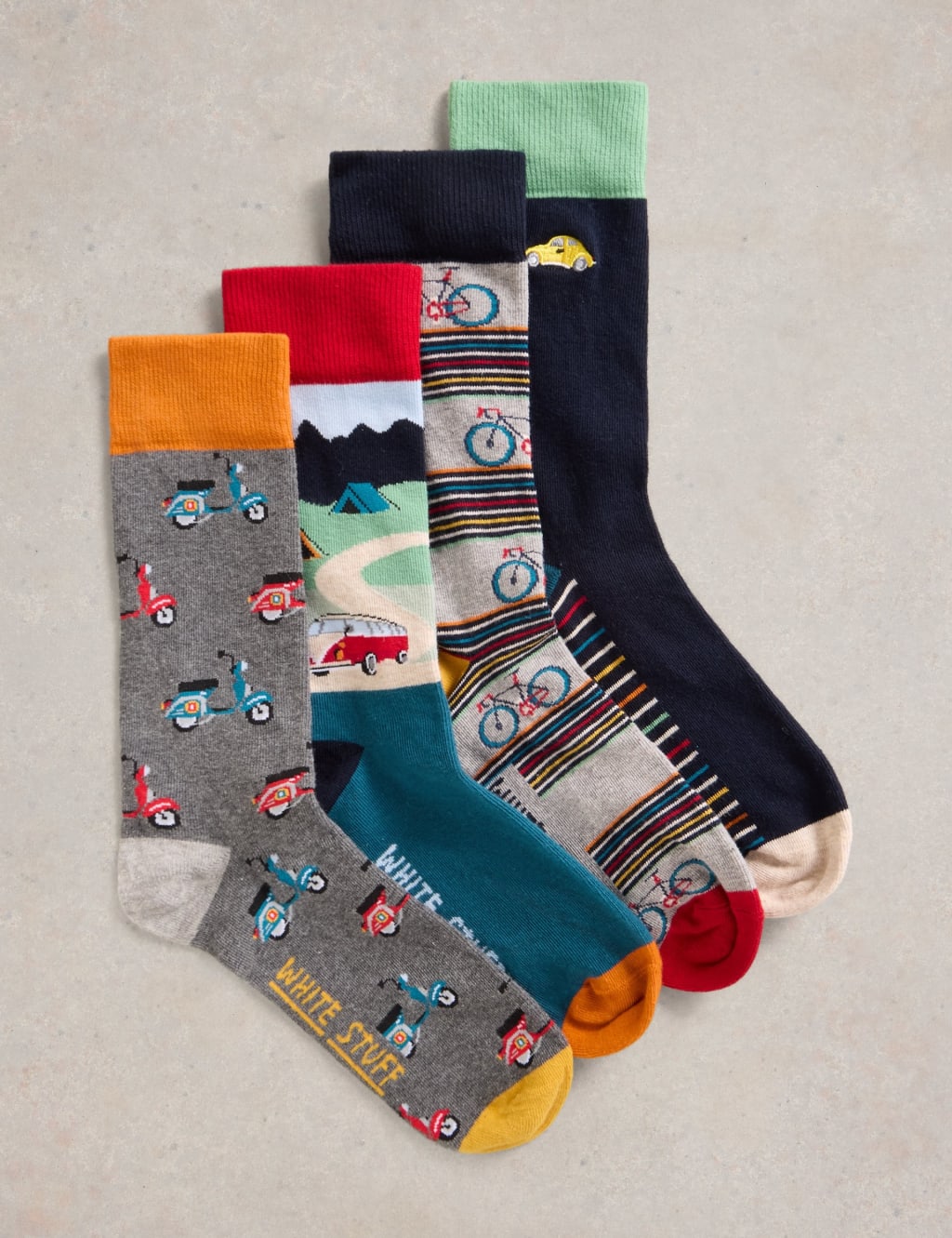 4pk Novelty Cotton Rich Ankle Socks