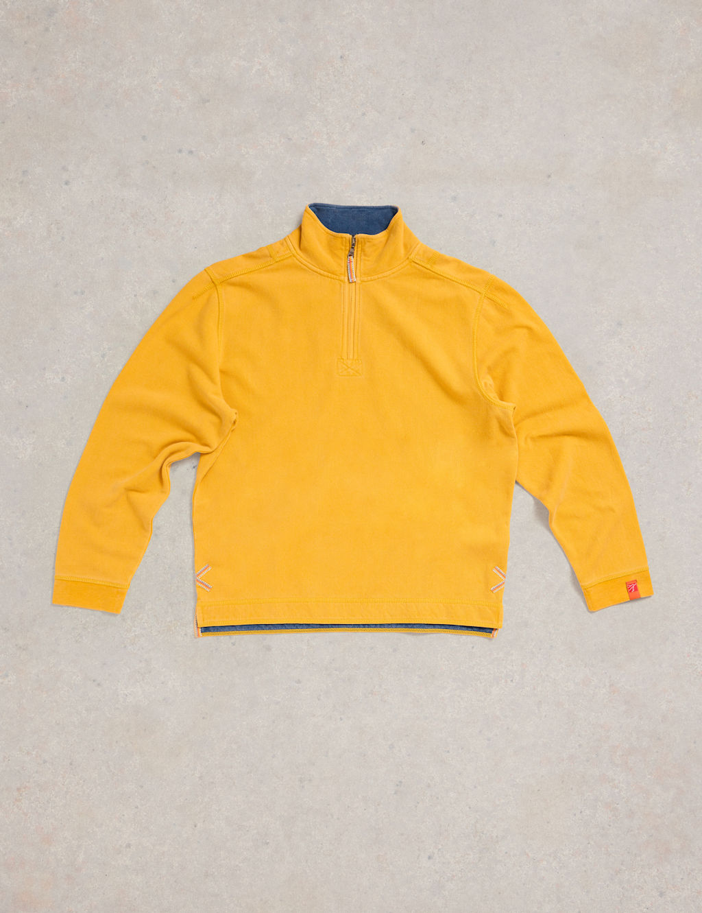Pure Cotton Pique Half Zip Sweatshirt