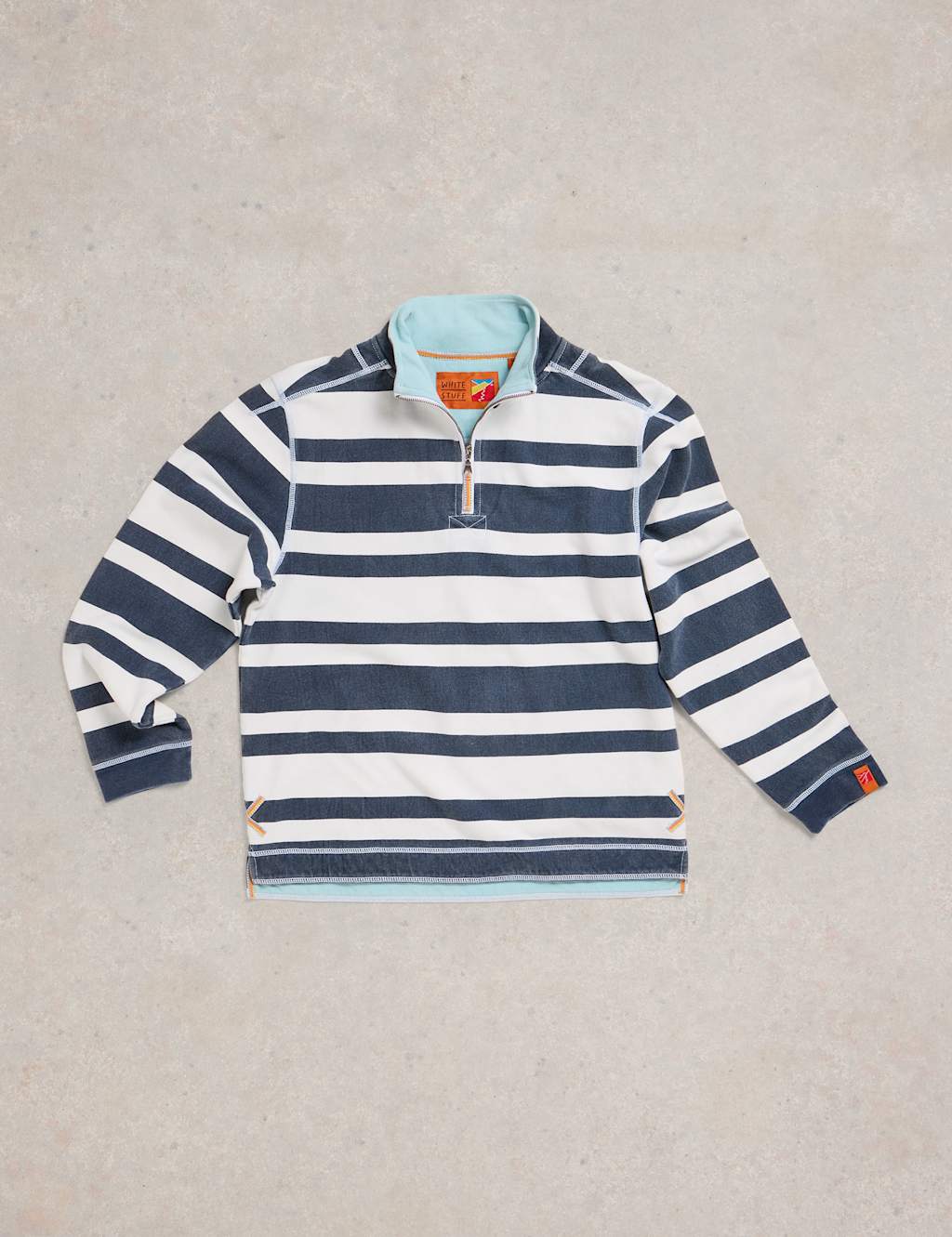 Pure Cotton Striped Half Zip Sweatshirt