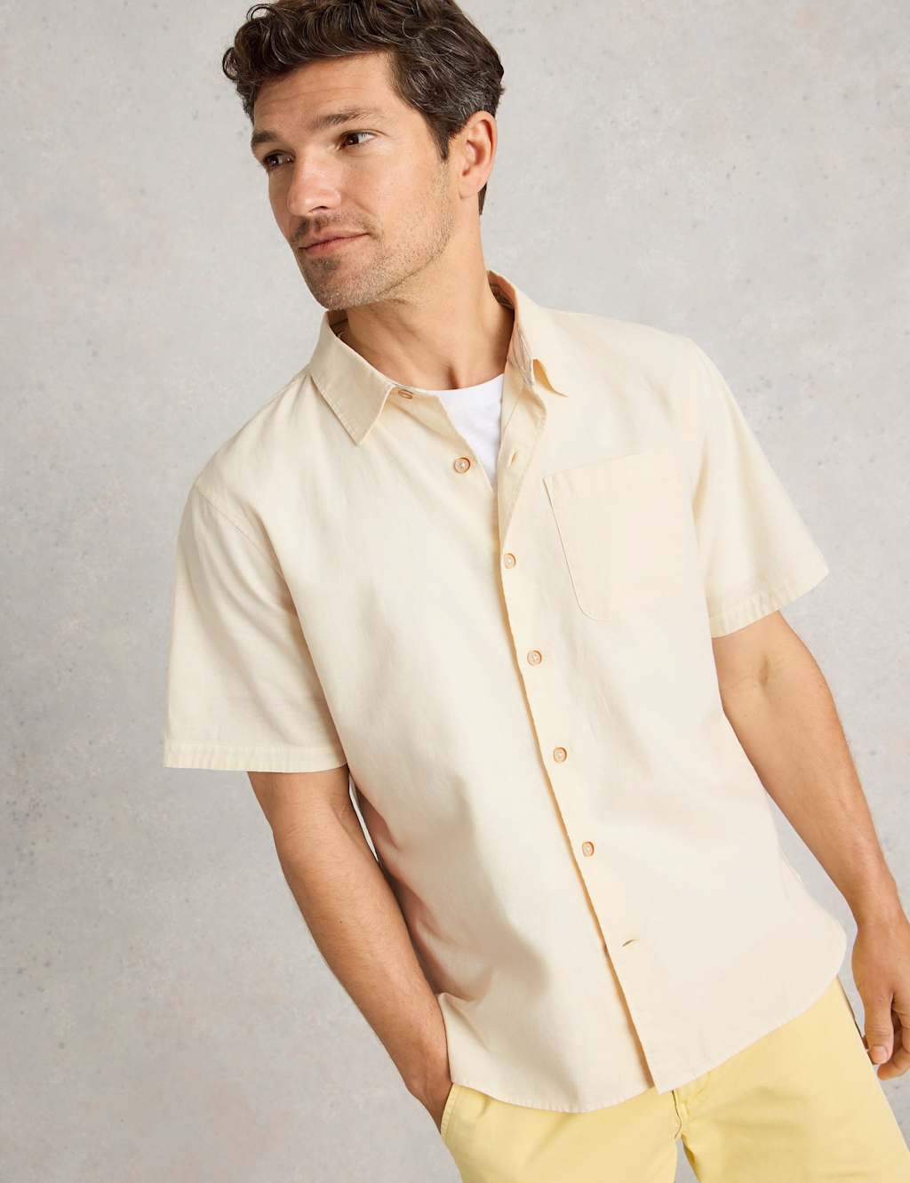Linen Blend Short Sleeve Shirt