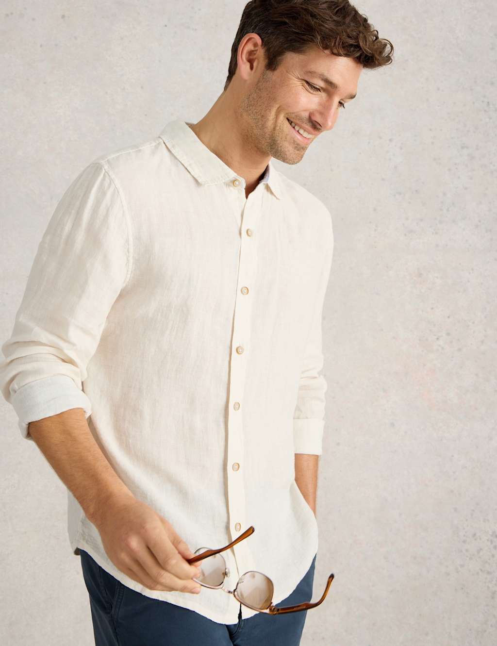 White Stuff Men's Regular Fit Pure Linen Shirt - XL - Available at M&S