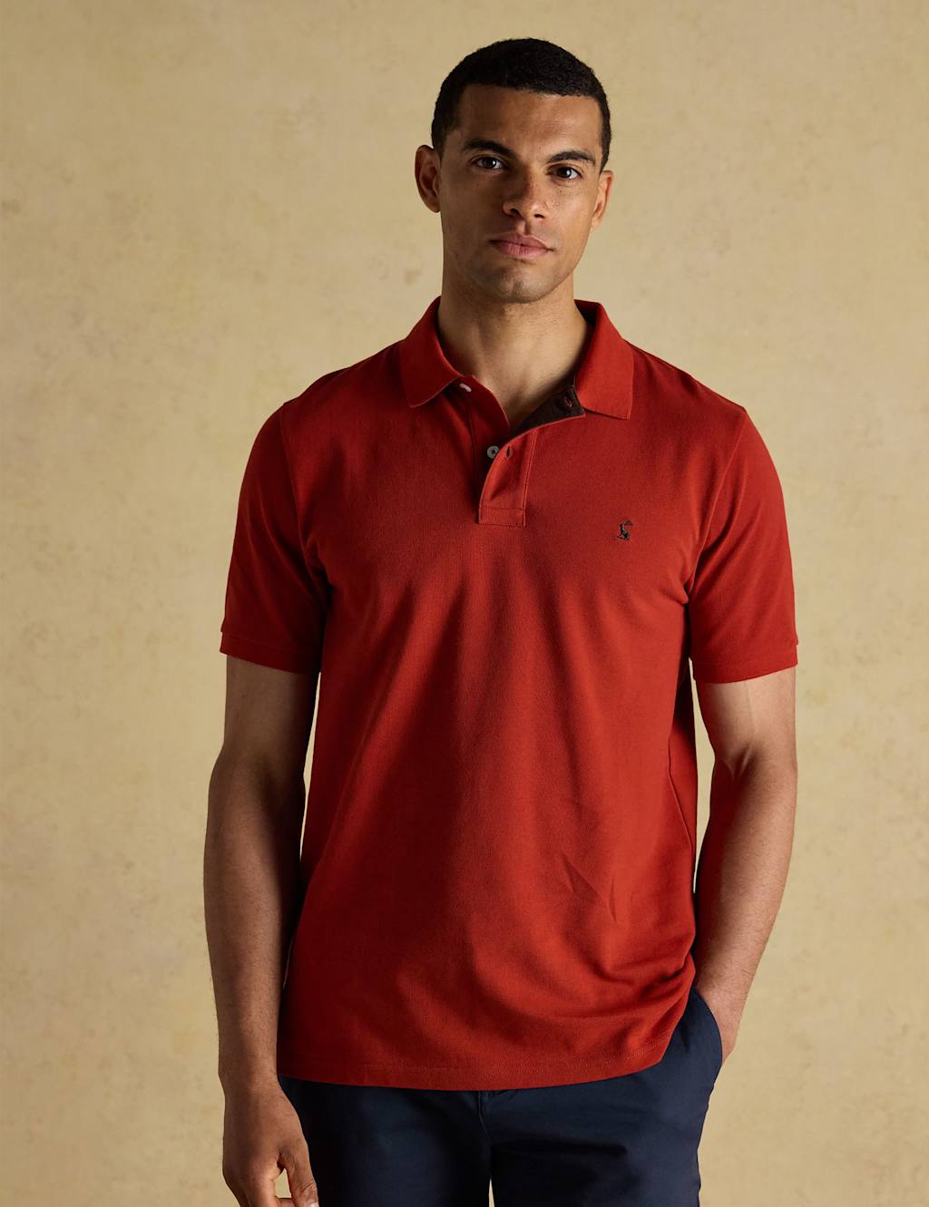 Joules Pure Cotton Striped Polo Shirt Orange