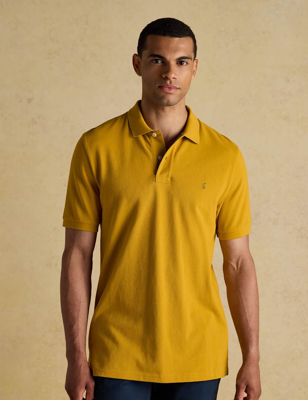 Joules Pure Cotton Striped Polo Shirt Yellow