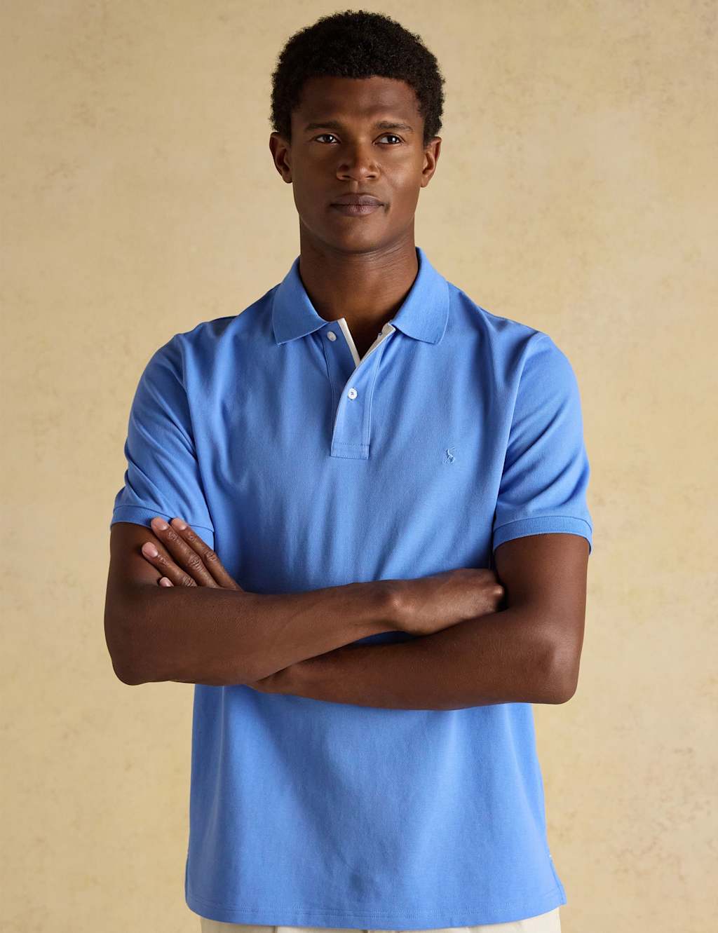 Joules Men's Pure Cotton Pique Polo Shirt - XL - Light Blue - Available at M&S